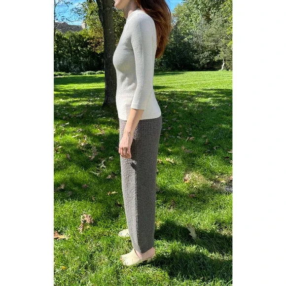 Lauren Manoogian Sz Small Celadon 3/4 Sleeve Crewneck Sweater